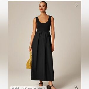 Jcrew black mixy scoop neck dress